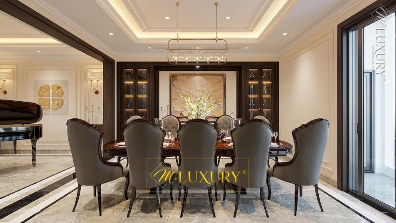 Thiết kế phòng ăn đẹp cho không gian biệt thự cao cấp thiết kế biệt thự