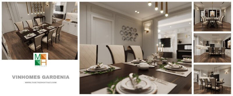 Xu hướng trang trí nội thất phòng ăn phong cách đương đại thiết kế biệt thự