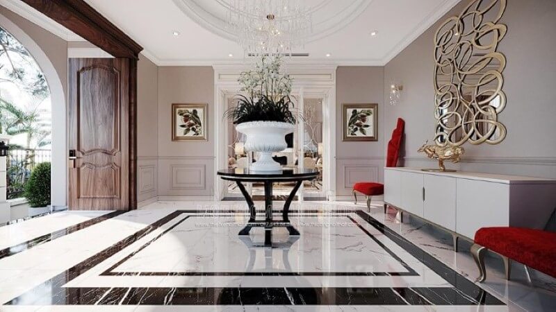 Cửa 4 cánh gỗ tự nhiên đẹp, sang trọng biệt thự, nhà phố. Mẫu nội thất biệt thự đẹp