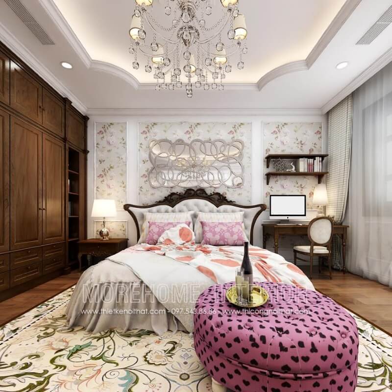 Thiết kế nội thất phòng ngủ biệt thự sang trọng, đẳng cấp