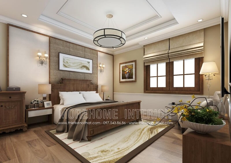 Thiết kế nội thất phòng ngủ biệt thự sang trọng, đẳng cấp