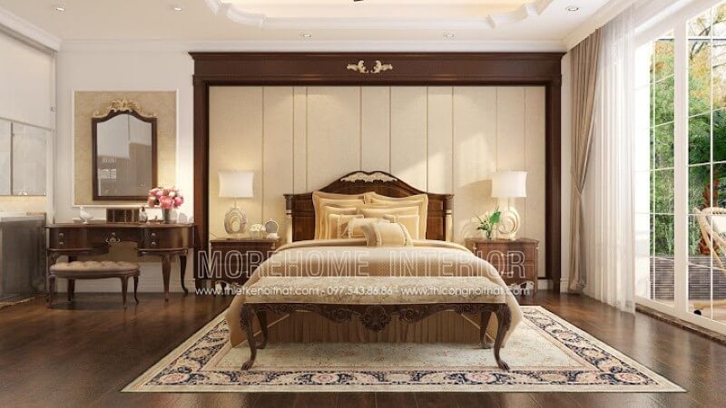 Thiết kế nội thất phòng ngủ biệt thự sang trọng, đẳng cấp