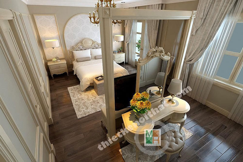 Thiết kế nội thất phòng ngủ biệt thự sang trọng, đẳng cấp