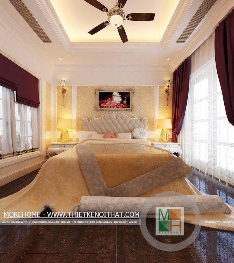 Thiết kế nội thất phòng ngủ biệt thự sang trọng, đẳng cấp