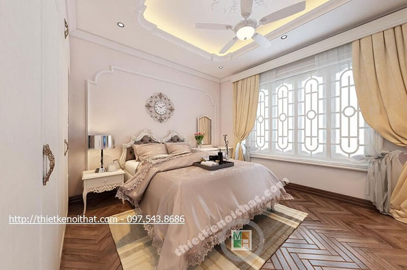 Thiết kế nội thất phòng ngủ biệt thự sang trọng, đẳng cấp