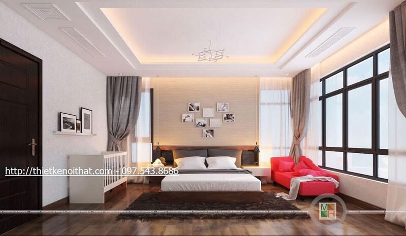 Thiết kế nội thất phòng ngủ biệt thự hiện đại