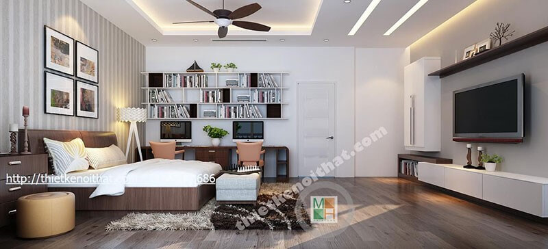 Thiết kế nội thất phòng ngủ biệt thự hiện đại