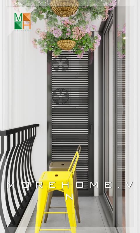 Ấn tượng mẫu ghế ban công độc đáo, khá đơn giản nhưng phù hợp với không gian bố trí của ban công biệt thự, chung cư. Mẫu ban công biệt thự