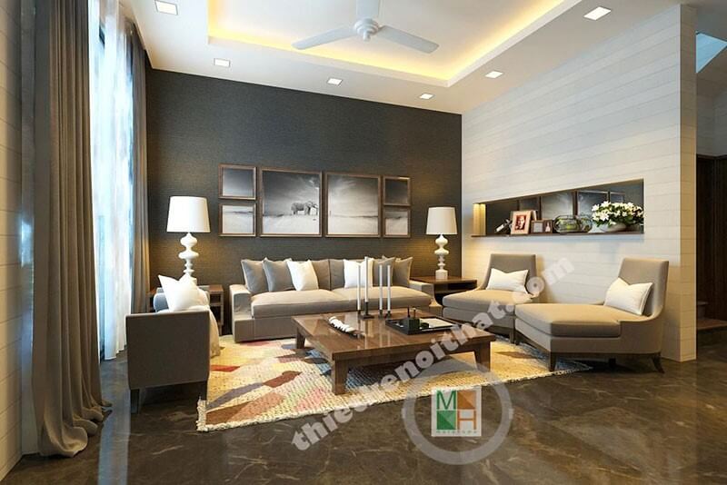 Thiết kế nội thất gỗ tự nhiên cho phòng khách hiện đại sang trọng Thiết kế phòng khách biệt thự