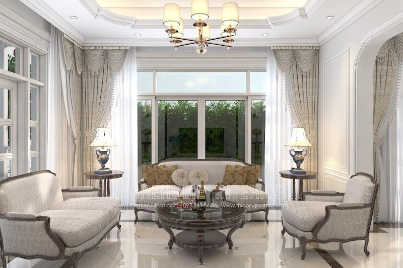 Thiết kế phòng khách biệt thự