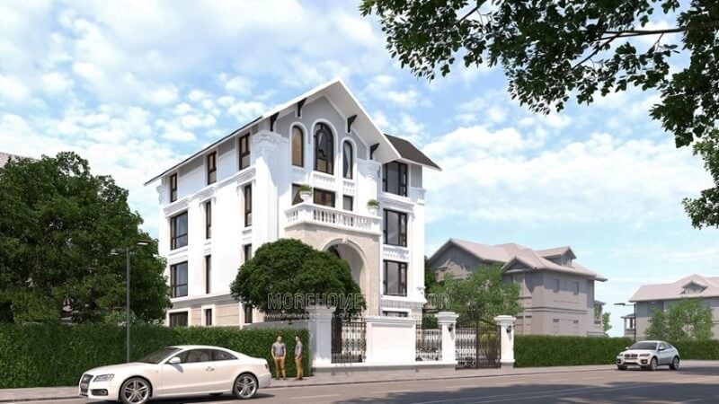 Thiết kế kiến trúc biệt thự 4 tầng phong cách tân cổ điển tại KĐt Đằng Hải Hải Phòng thiết kế biệt thự phố