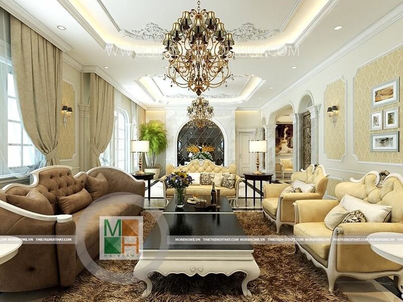 Thiết kế phòng khách biệt thự