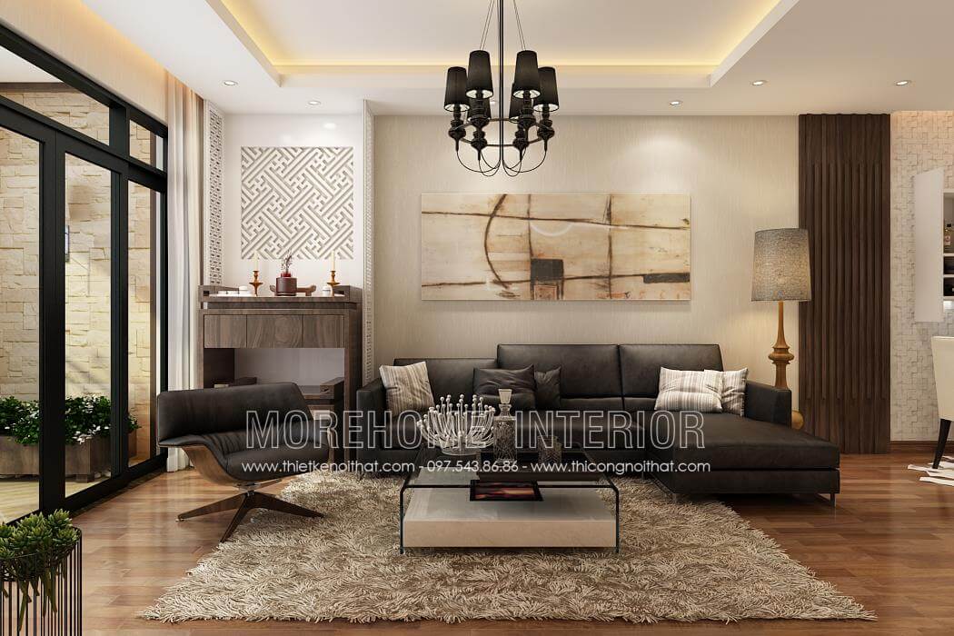 Sofa L đẹp phong cách hiện đại bọc da dễ dàng vệ sinh cho phòng khách Mẫu sofa đẹp cho nhà biệt thự