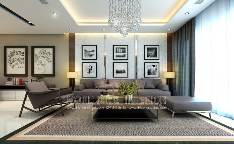 Sofa hiện đại với thiết kế đơn giản, gọn gàng bọc da màu ghi sáng tạo nên phong cách trẻ trung dễ dàng kết hợp với đồ nội thất trong phòng Mẫu sofa đẹp cho nhà biệt thự