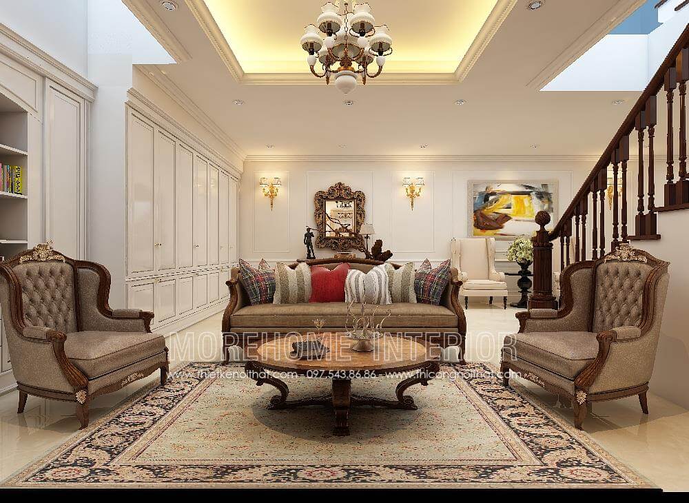 Moresofa gợi ý mẫu Sofa tân cổ điển đẹp cho phòng khách nhà phố Mẫu sofa đẹp cho nhà biệt thự