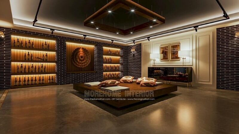 Thiết kế nội thất tầng hầm - tủ rượu biệt thự đẹp đẳng cấp