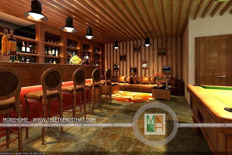 Thiết kế nội thất tầng hầm - tủ rượu biệt thự đẹp đẳng cấp