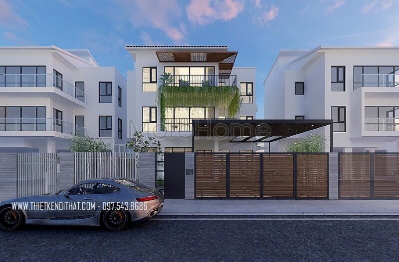 Thiết kế ngoại thất biệt thự 3 tầng hiện đại, đẹp tại khu đô thị Xuân Phương Hà Nội. thiết kế biệt thự Hà Nội