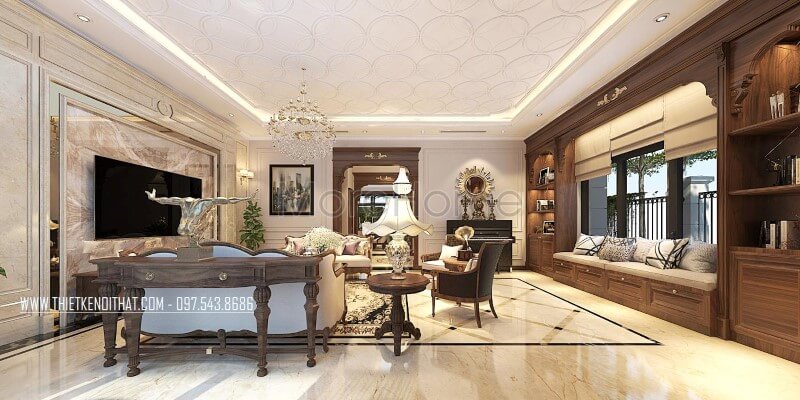 Thiết kế phòng khách biệt thự